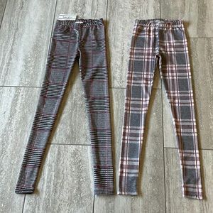 A bundle of 2 Ruby & Lace long leggings for girls,size Small,gray & black